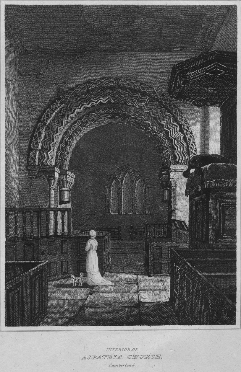 Interior da Igreja de Aspatria, Cumberland, 1814 de John Greig