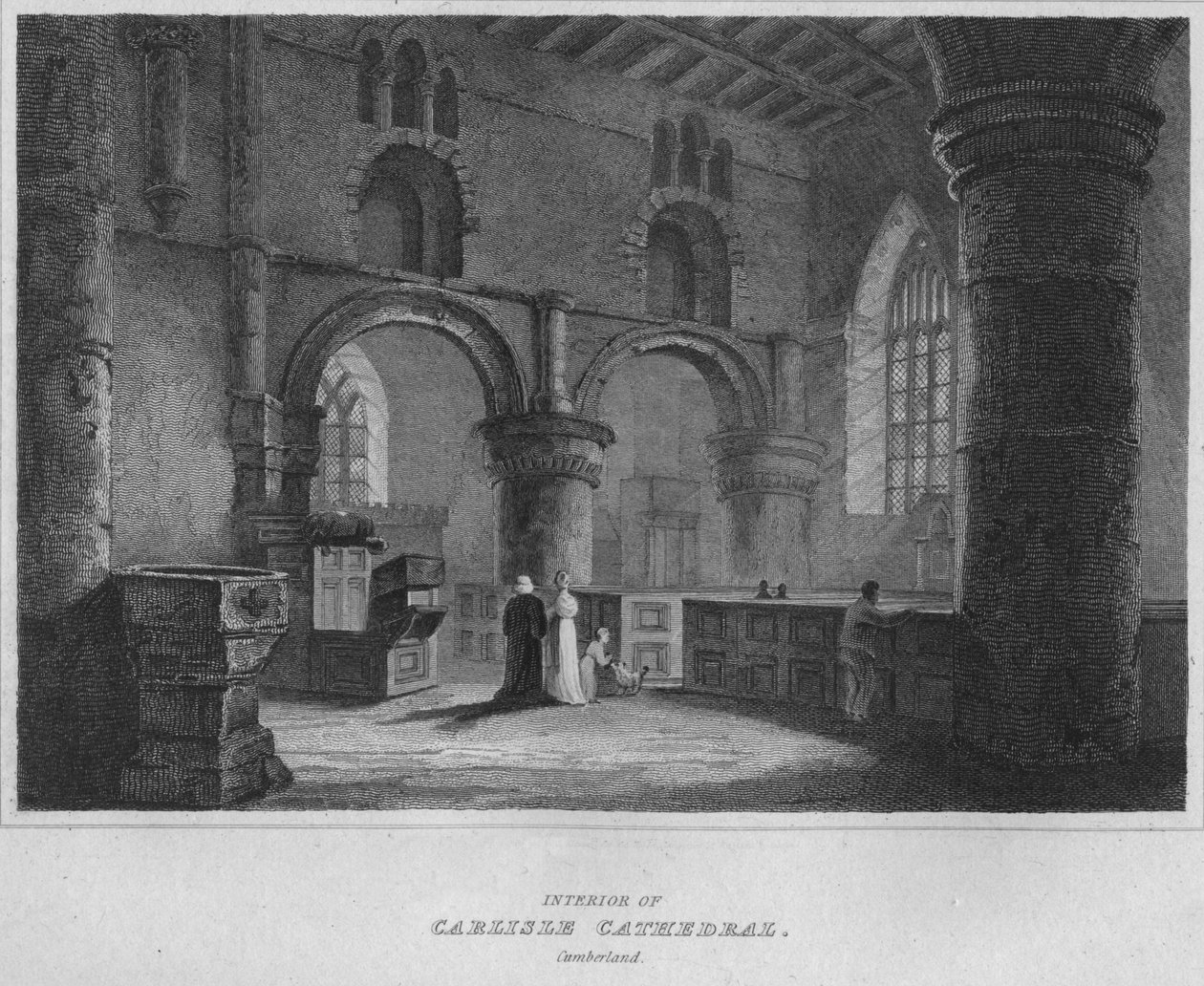 Interior da Catedral de Carlisle. Cumberland, 1814 de John Greig
