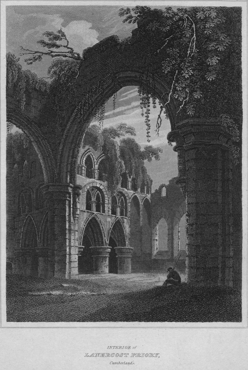 Interior do Lanercost Priory, Cumberland, 1814 de John Greig