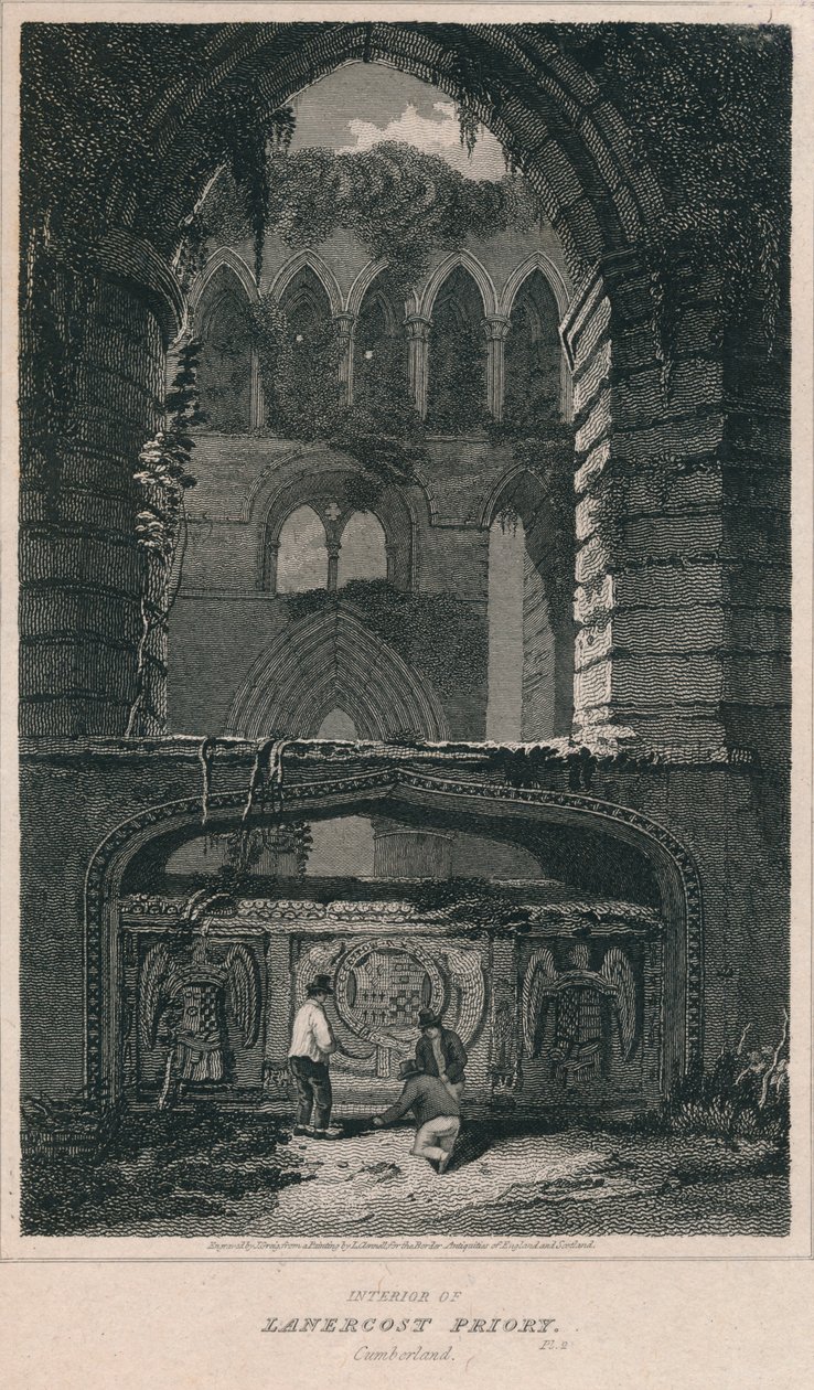 Interior do Lanercost Priory. Cumberland, 1814 de John Greig