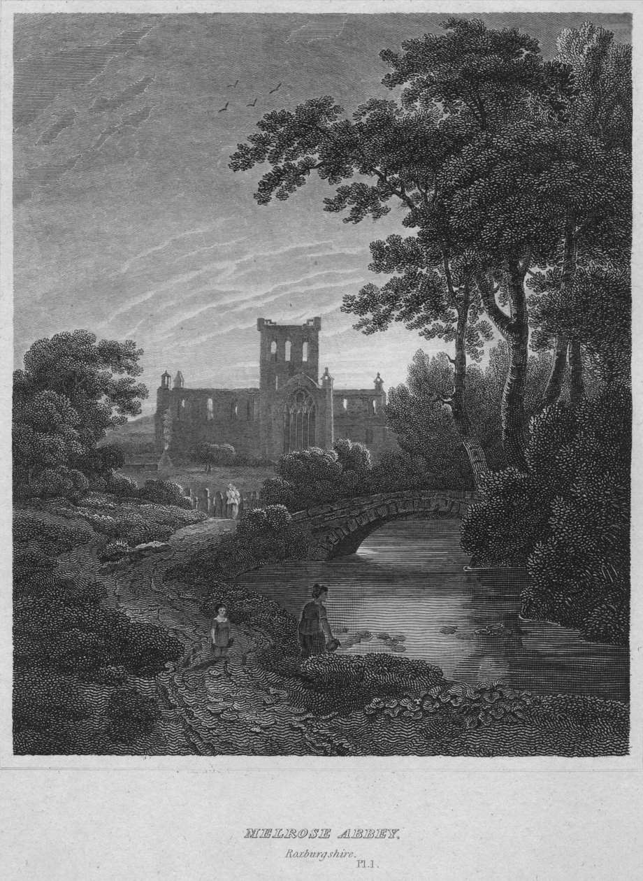 Abadia de Melrose, Roxburghshire, 1814 de John Greig