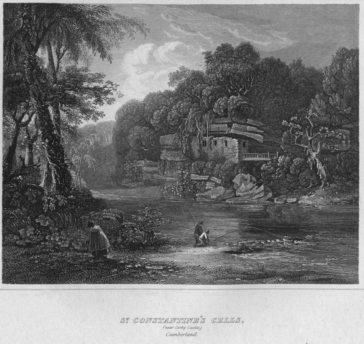 Células de St. Constantines, perto do Castelo de Colby. Cumberland, 1814 de John Greig