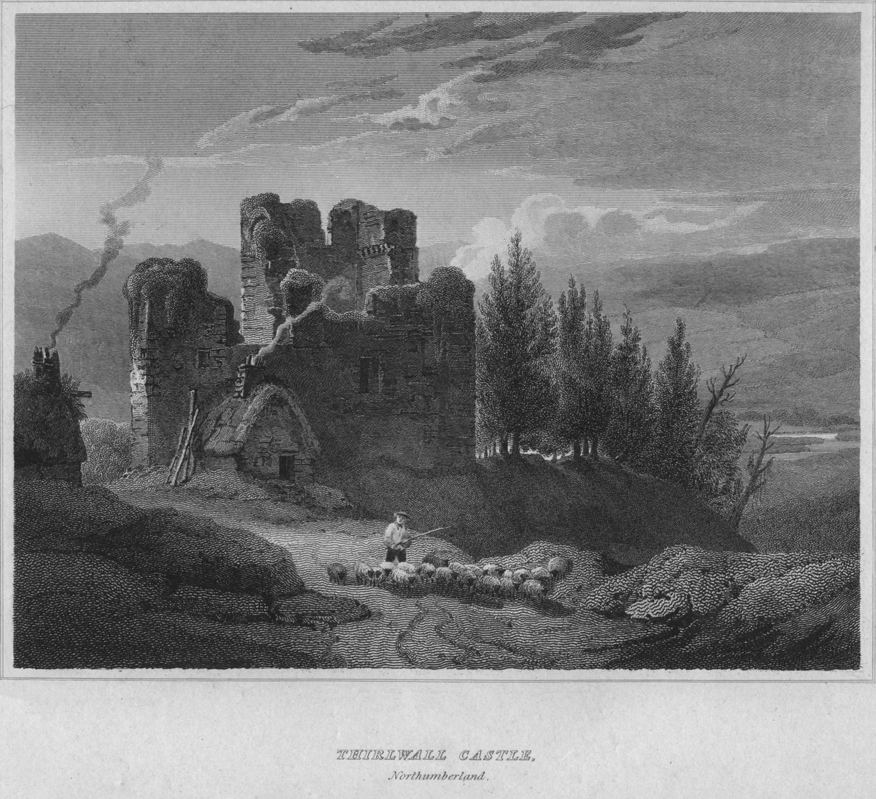 Castelo de Thirlwall, Northumberland, 1814 de John Greig