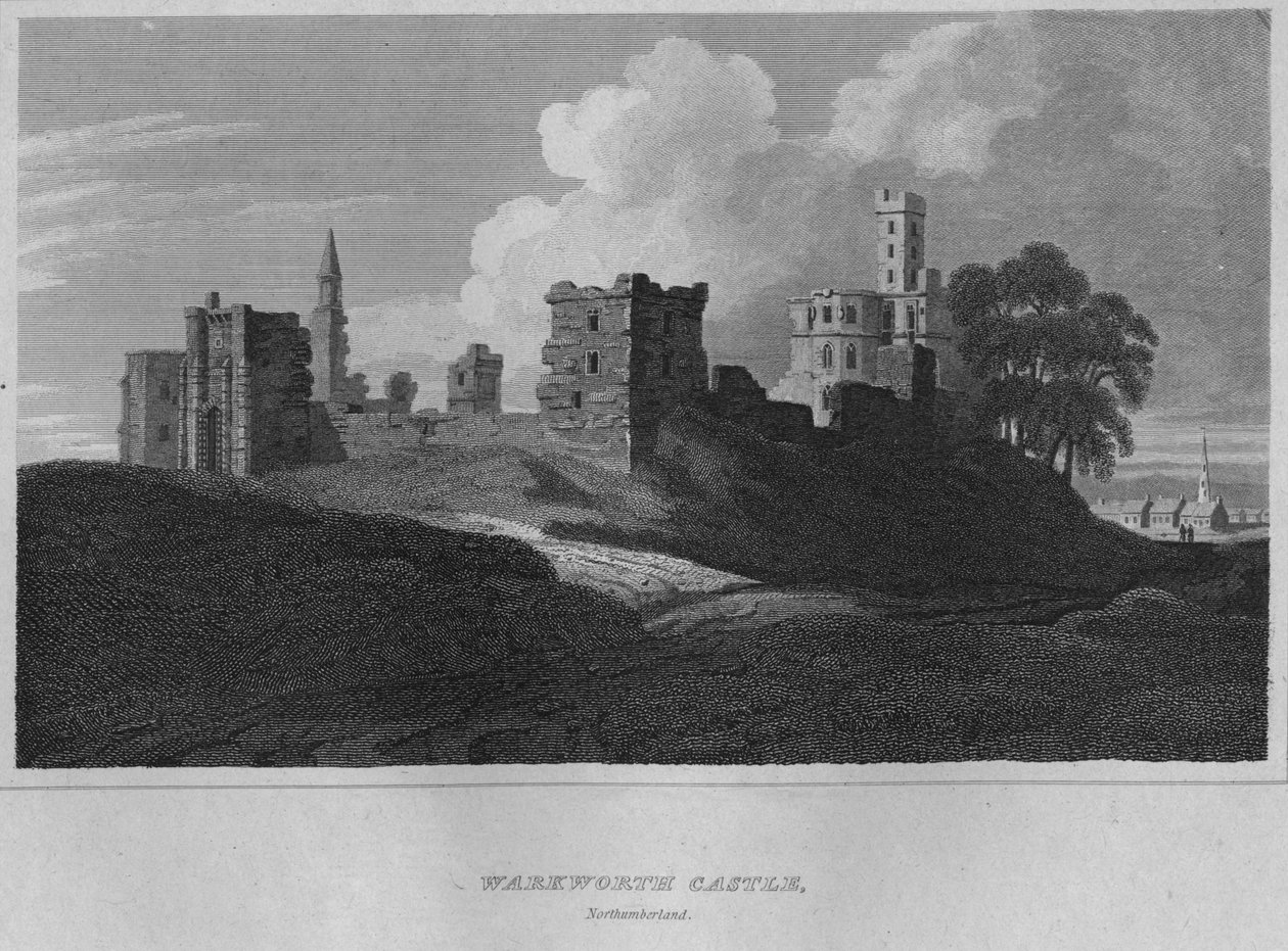 Castelo de Warkworth, Northumberland, 1814 de John Greig