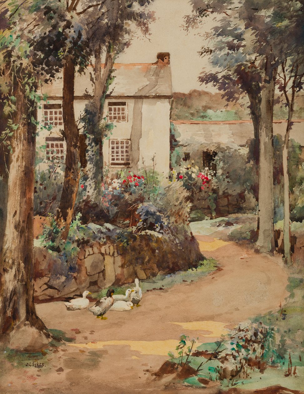 Kemyl Cottage, Lamorna (wc no papel) de John Guttridge Sykes