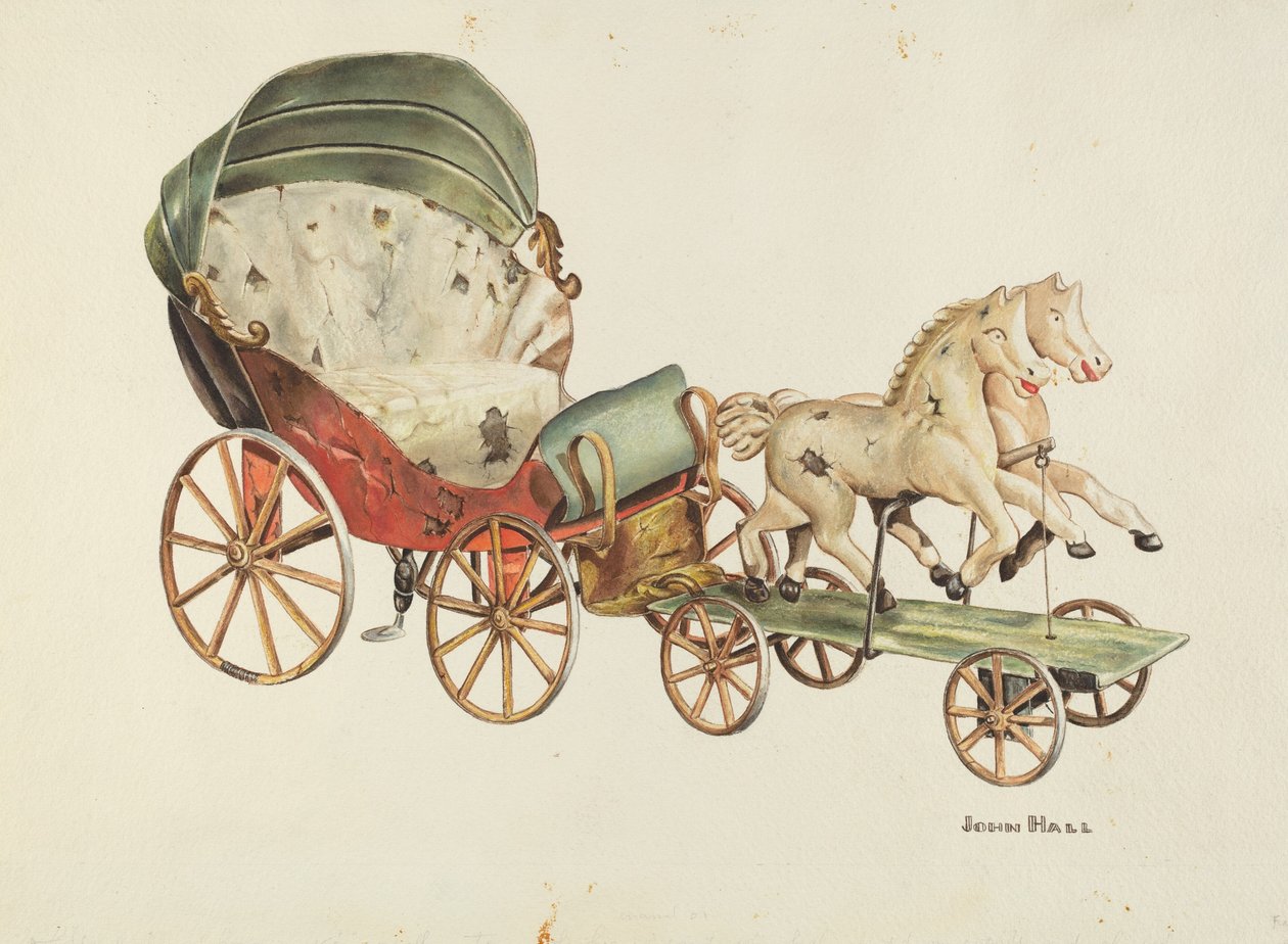 Calash and Horses, c. 1940. de John Hall