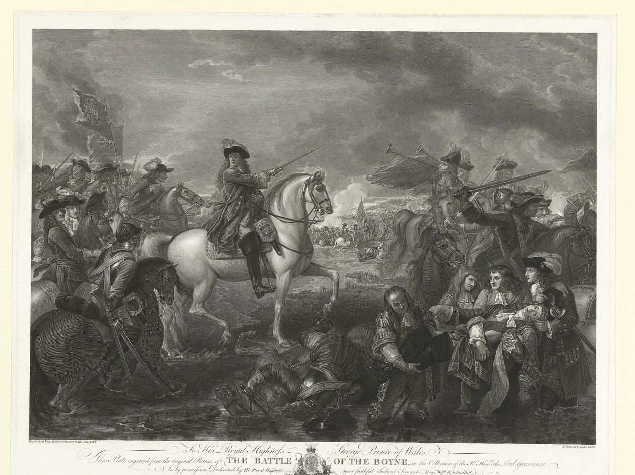 Rei William III na Batalha do Boyne, 1690 A Batalha do Boyne (título no objeto) de John Hall