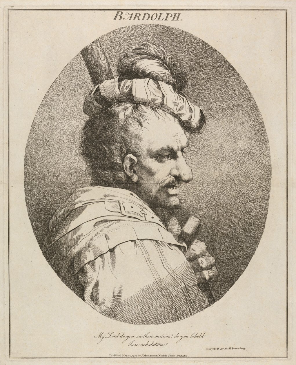Bardolph, "Henrique IV", Parte II, Acto II, Cena IX de John Hamilton Mortimer