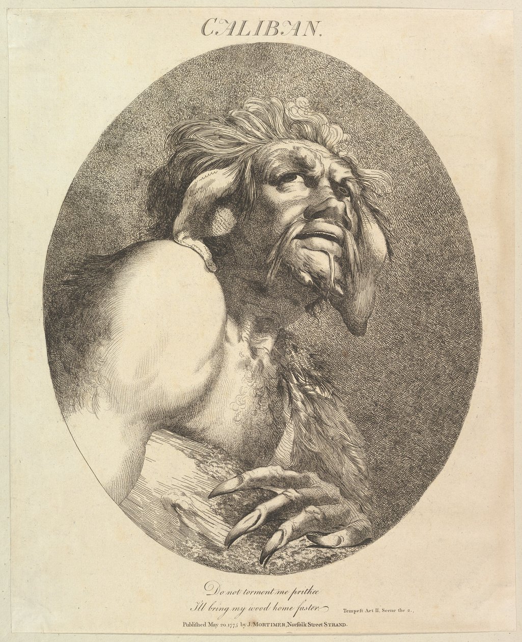 Caliban Doze Personagens de Shakespeare, 20 de maio de 1775. de John Hamilton Mortimer