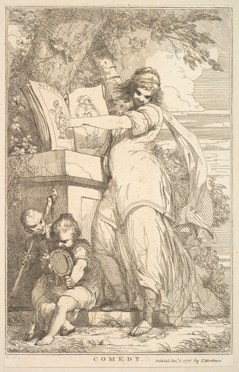 Comédia de Quinze gravuras dedicada a Sir Joshua Reynolds, 8 de dezembro de 1778. de John Hamilton Mortimer