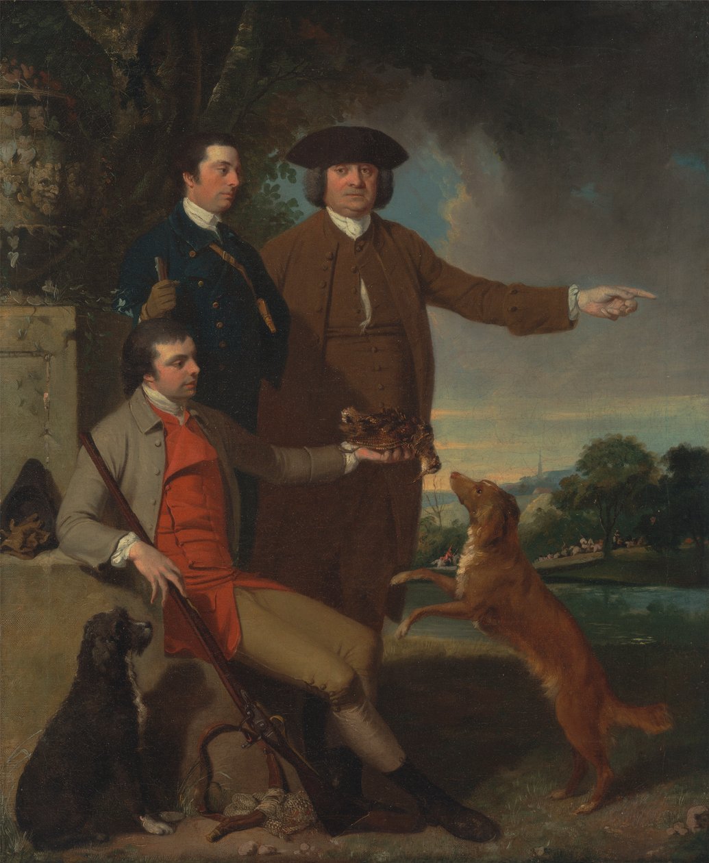 Auto-retrato com o seu pai e o seu irmão de John Hamilton Mortimer