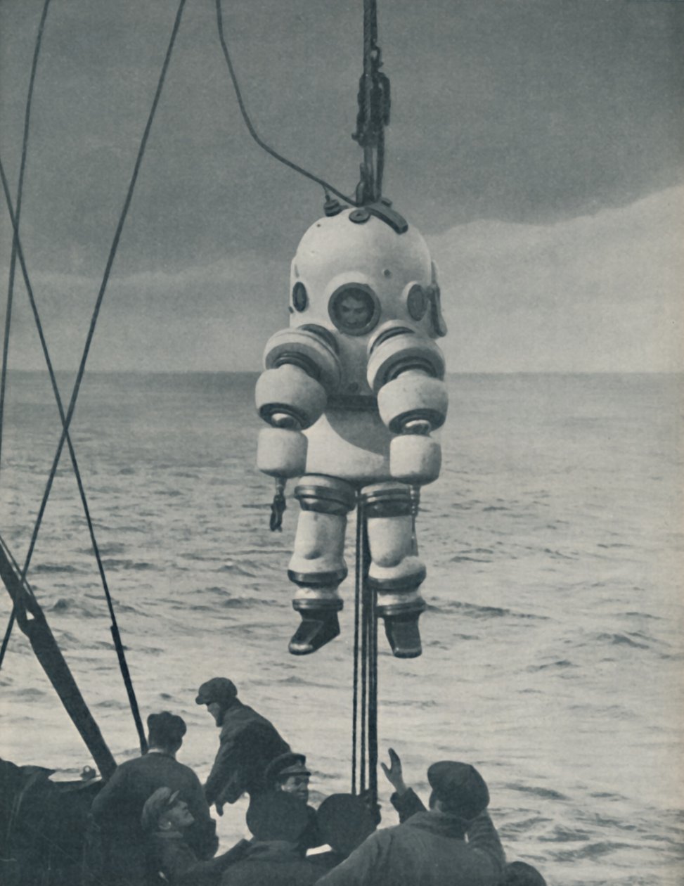 A eterna luta contra o mar: revestimento blindado para o mergulhador do fundo do mar, c1935 de John Hammerton