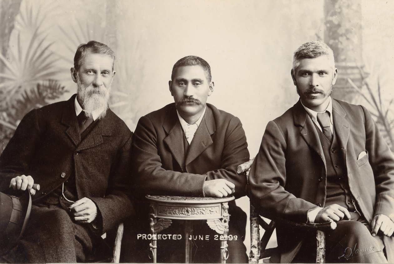 William Australia Graham, Rei Mahuta Tawhaio e Tahuna Heirangi, junho de 1898 (impressão em gelatina de prata) de John Hanna
