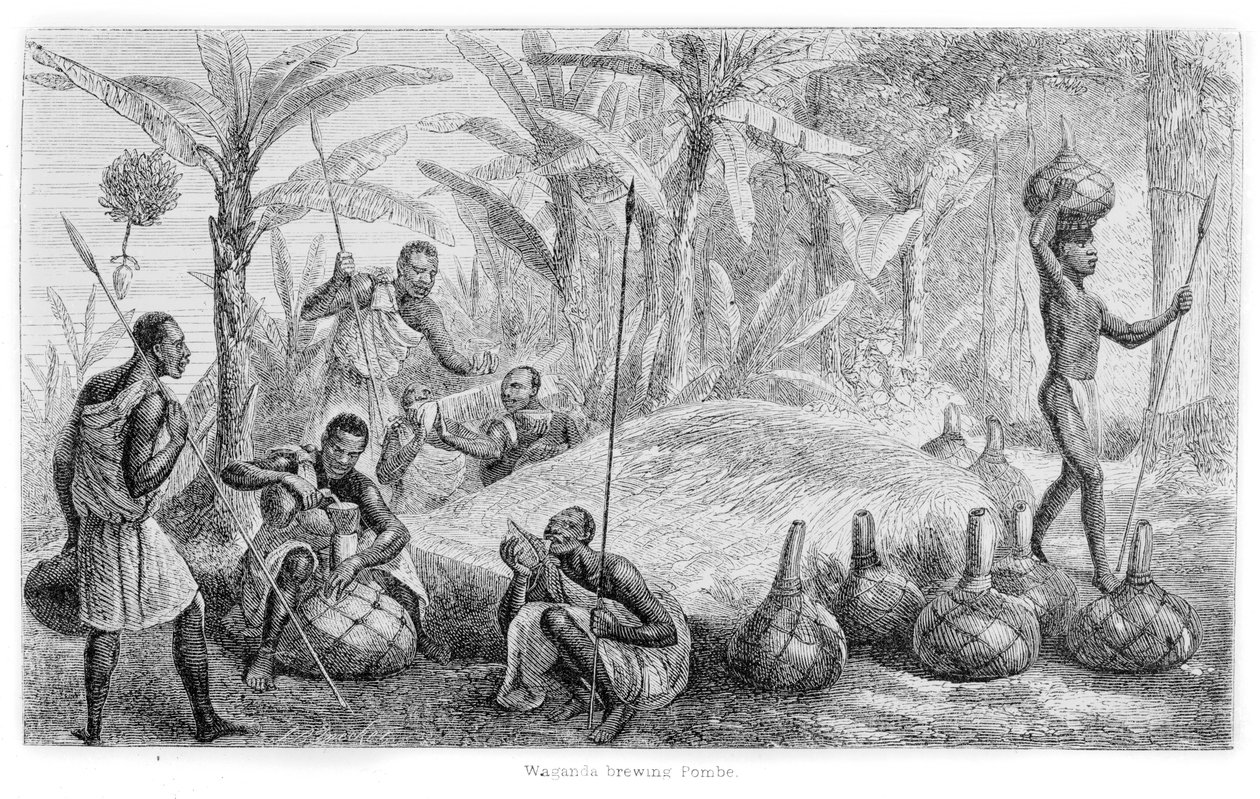 Waganda brewing Pombe, de &39;Jornal da descoberta da fonte do Nilo&39;, 1864 de John Hanning Speke