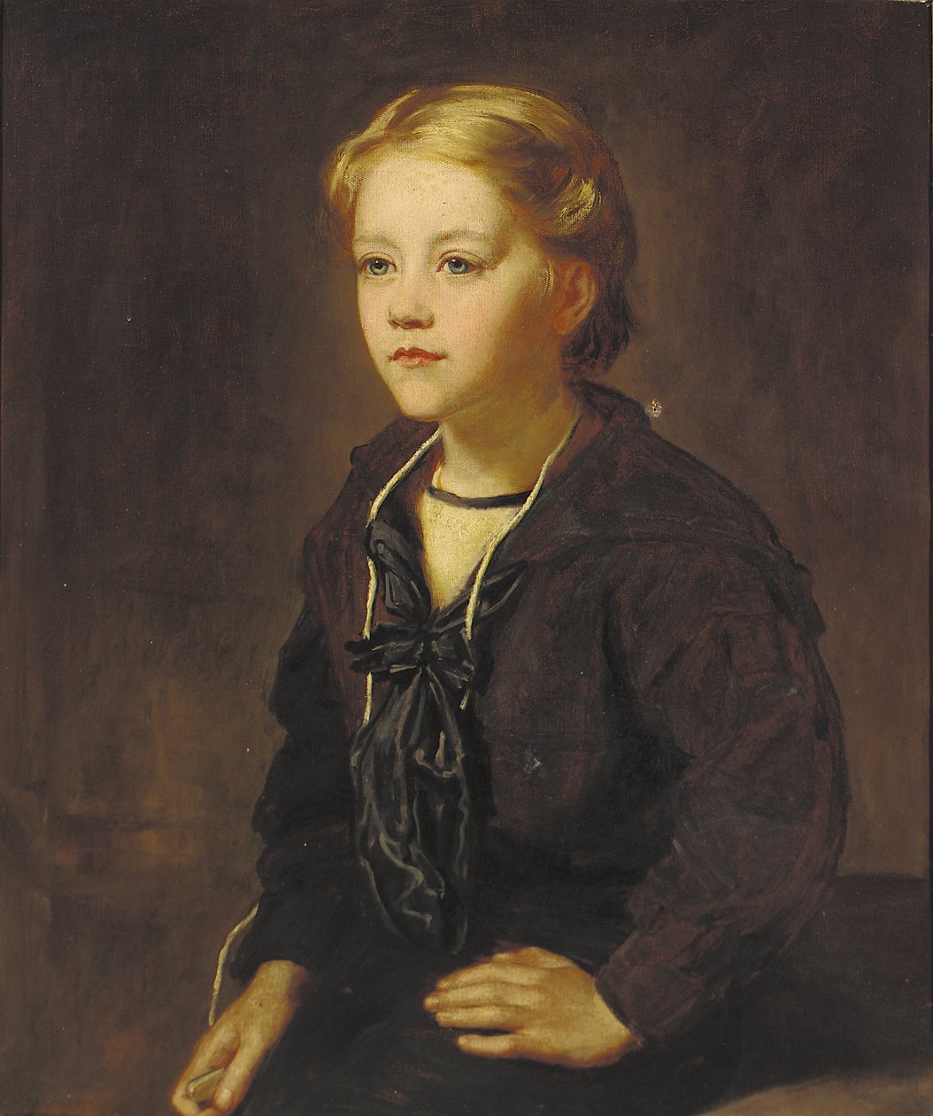 Retrato de Lewin Edward Cadogan, sentado a três quartos do corpo, em um terno de marinheiro (óleo sobre tela) de John Hanson Walker