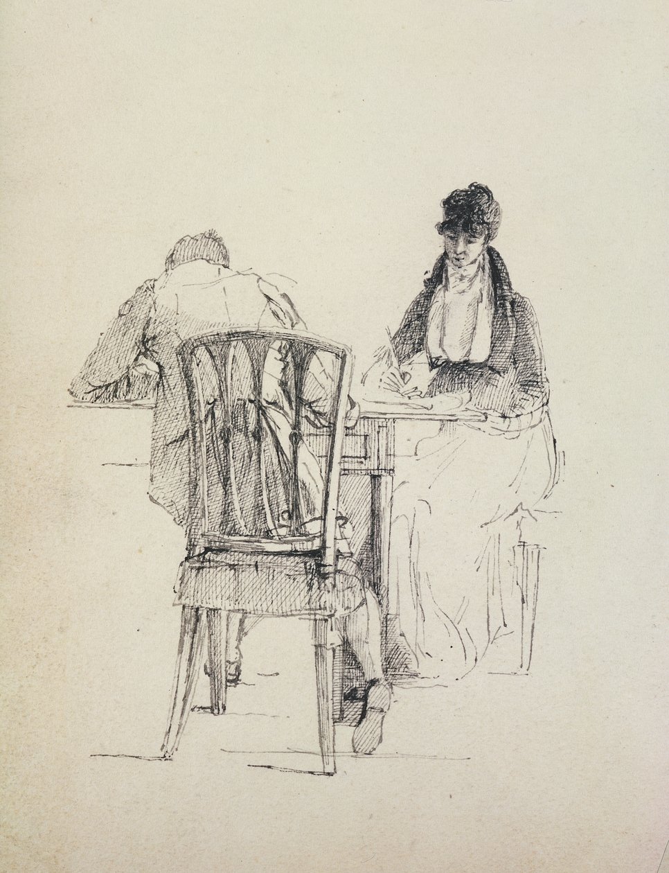 Uma leitura do homem, c.1804-30 de John Harden