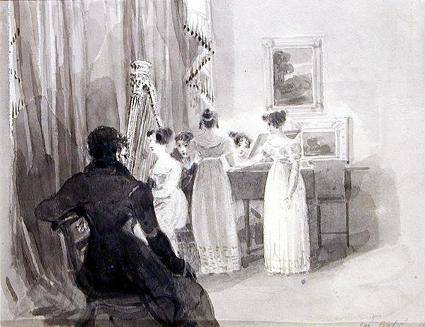 Uma Noite Musical (tinta sobre papel) de John Harden