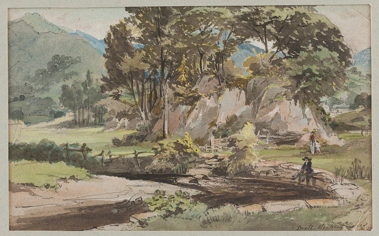 Um jardim em Brathay, 1812 (wc no papel) de John Harden