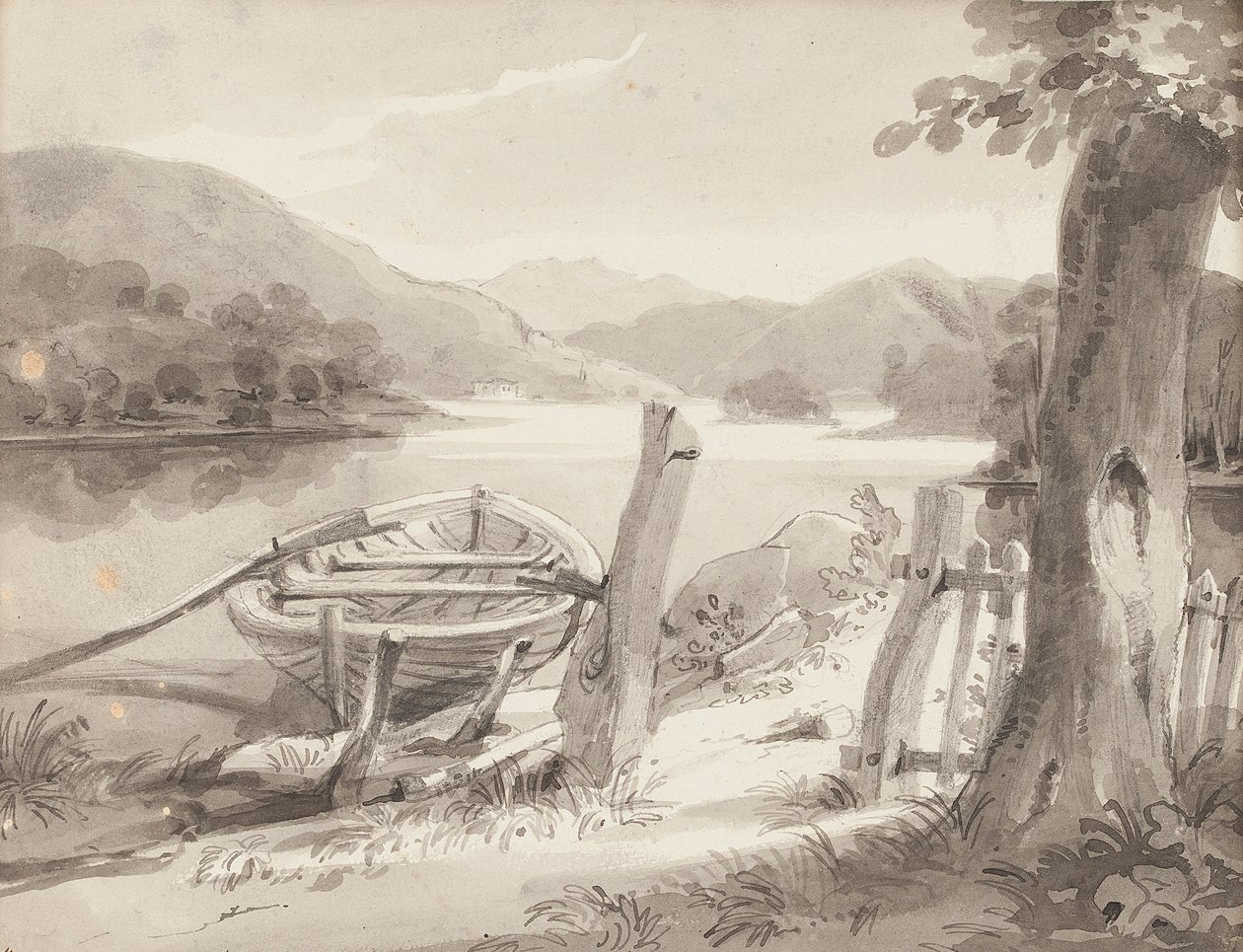 Barco em Bowness (wc no papel) de John Harden