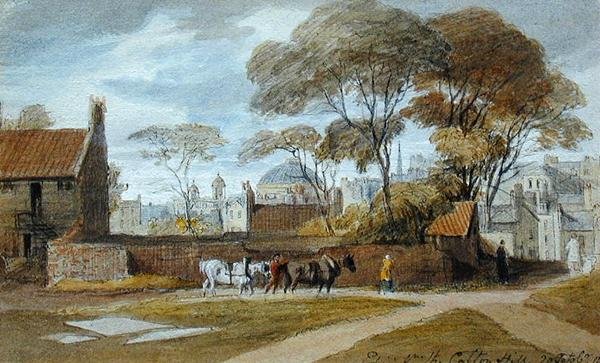 Calton Hill, Edimburgo - The Register House (aguarela sobre papel) de John Harden