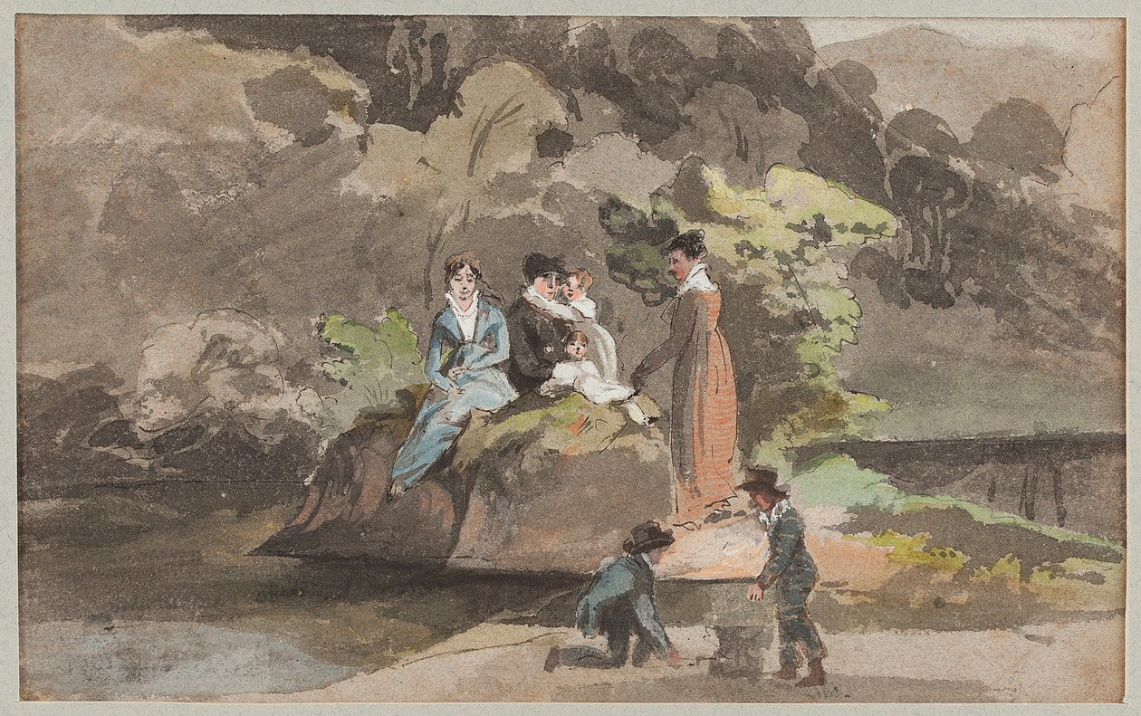 Agrupe pela água, 1810 (wc no papel) de John Harden