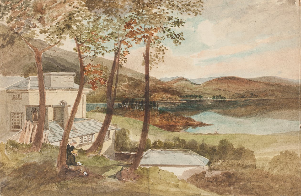 Hall e Windermere, Lake District, Cumbria (wc no papel) de John Harden