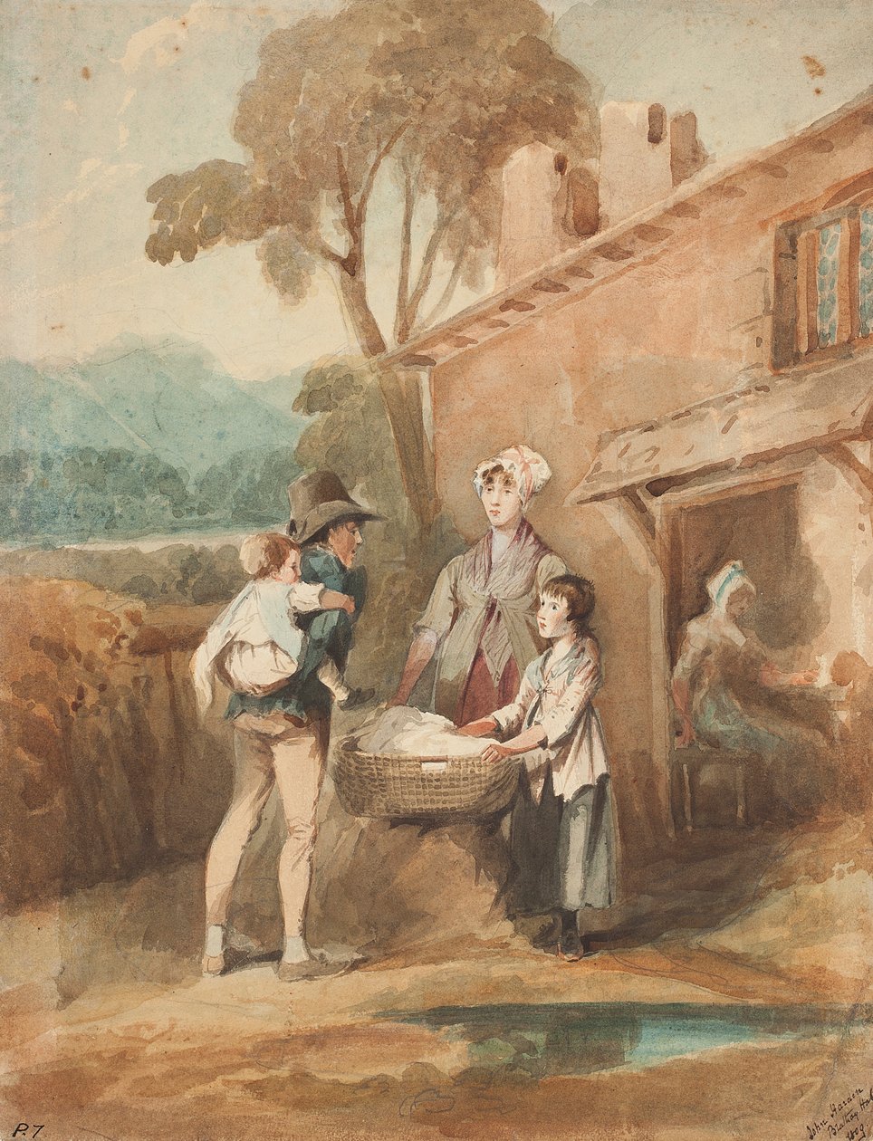 Lavanderia, 1809 (wc no papel) de John Harden