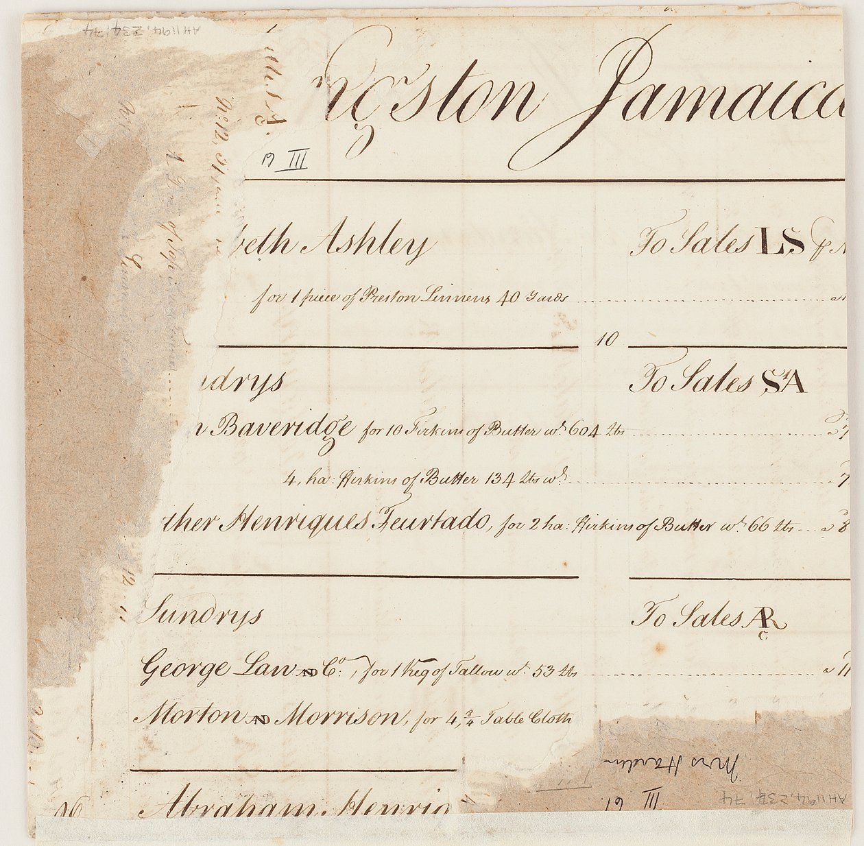 Tabulação relativa a George Law (caneta e tinta sobre papel) de John Harden