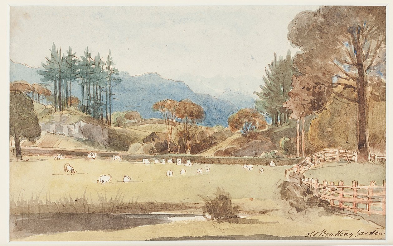 Vista para Langdale, Lake District, Cumbria, 1831 (wc no papel) de John Harden