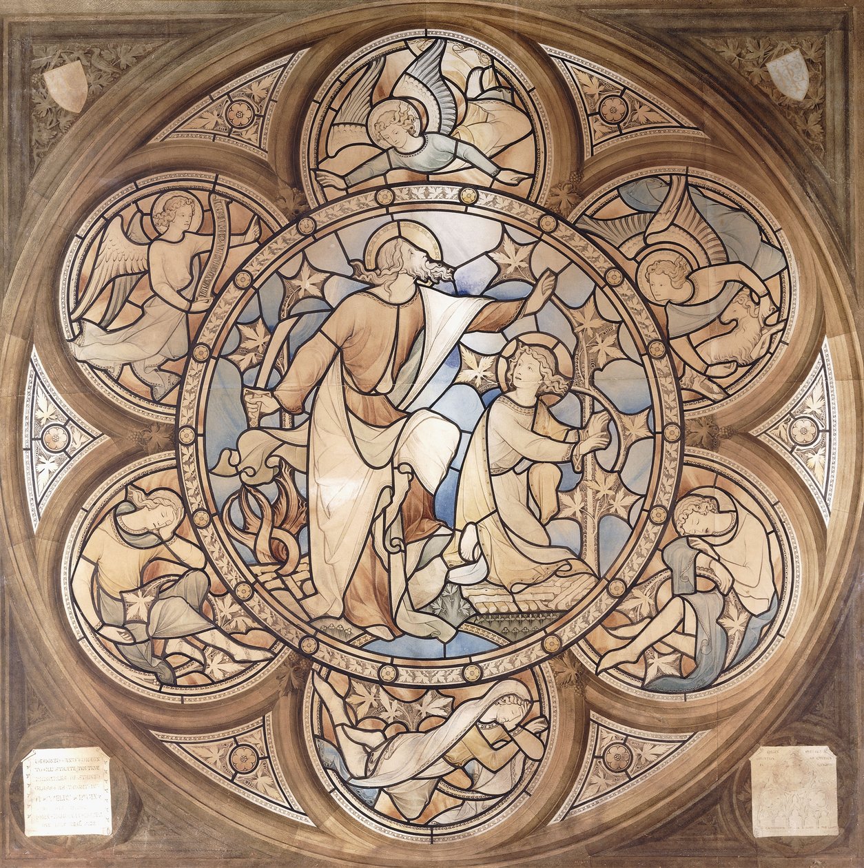 Homenagem a Pugin, um design de vitral, c.1850 de John Hardman Powell
