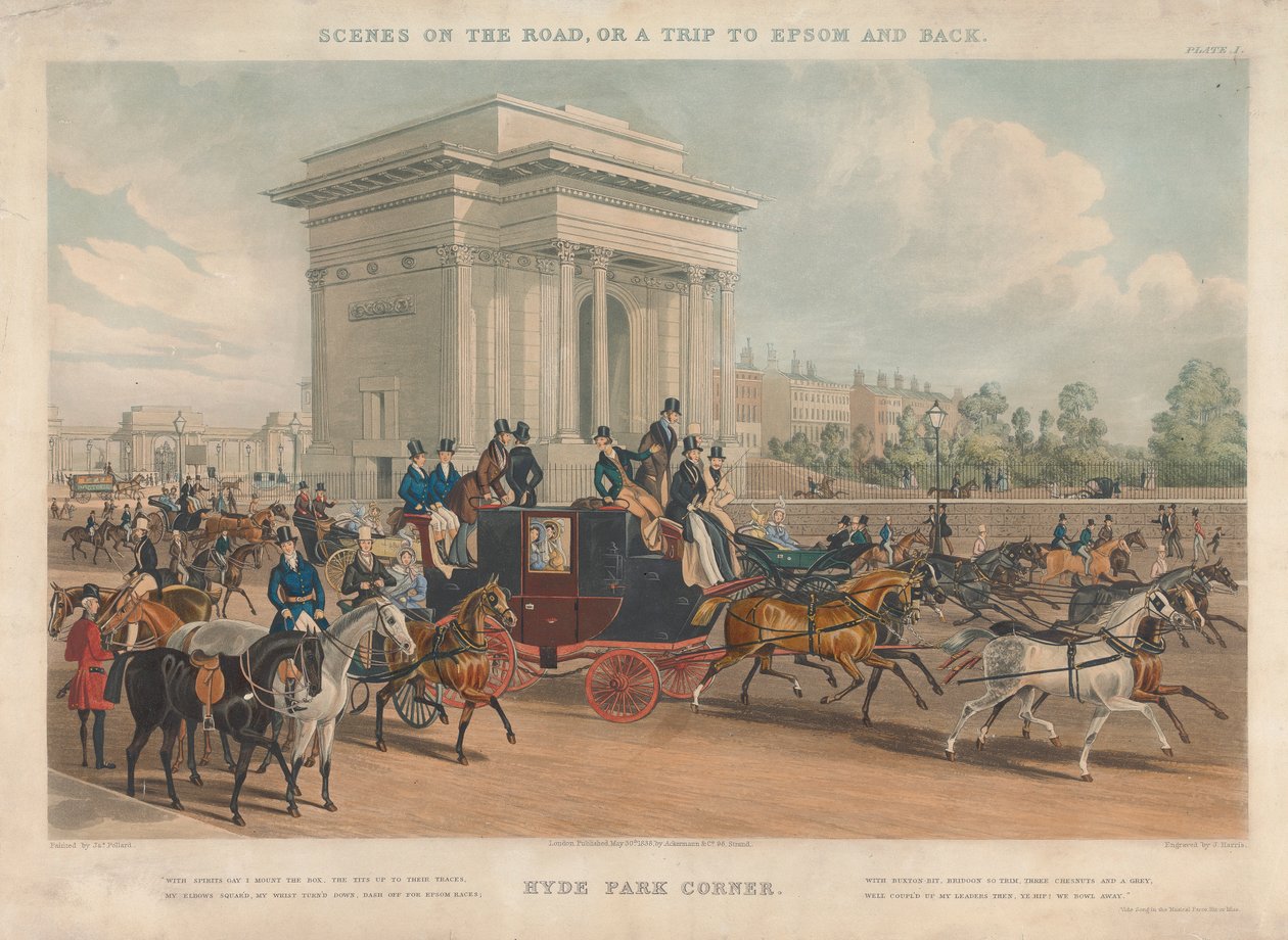 Cenas na estrada, ou uma viagem a Epsom e Back, Hyde Park Corner de John Harris