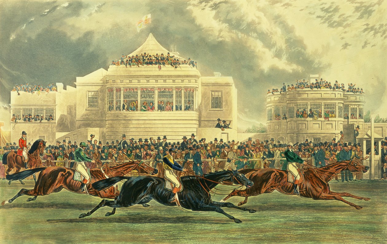 A corrida para a Taça do Imperador, em Ascot, 12 de junho de 1845 (aguarela sobre papel) de John Harris