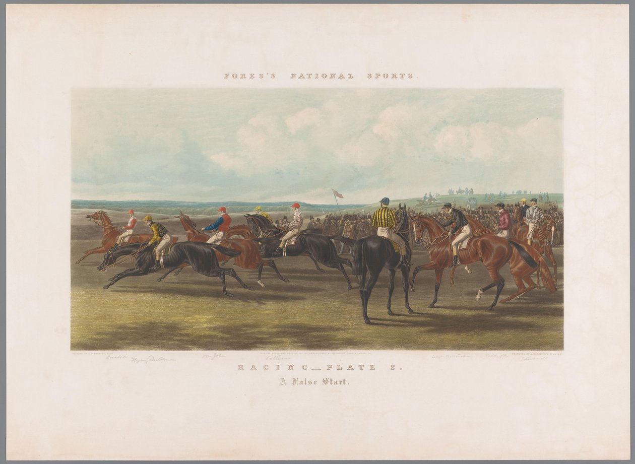 Valse start bij een paardenrace
Corrida - Placa 2. Um Falso Início (título sobre o objecto)
Fores nationale sporten (título da série)
Fore