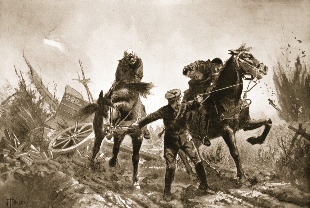 Motorista Brown voltando com feridos a cavalo da linha de fogo de John Harris Valda