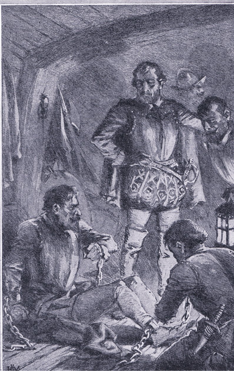 Santiago- enviado à frente para explorar, correu para terra e foi arruinado, Newnes Pictorial Knowledge publicado por Newnes, c.1950