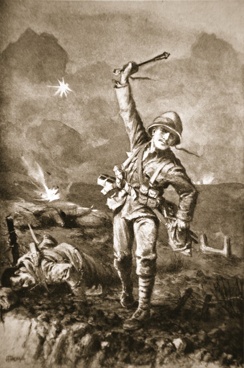 Sargento Somers segurando o inimigo bombardeando-os quando uma barricada estava sendo levantada de John Harris Valda