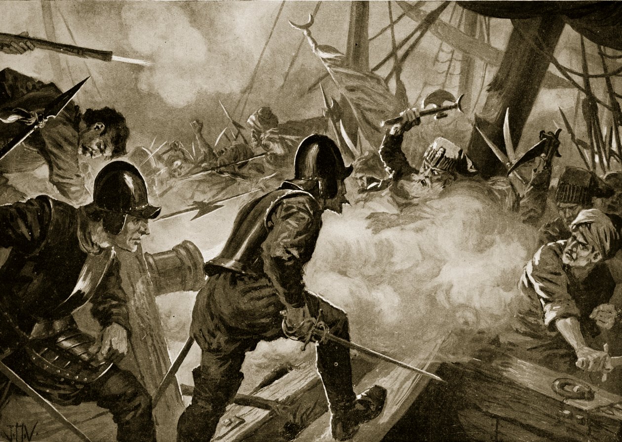A Batalha de Lepanto, ilustração da 