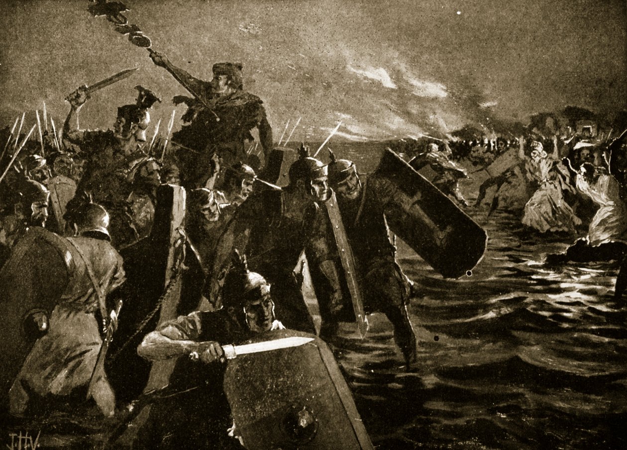 O ataque romano a Anglesey de John Harris Valda