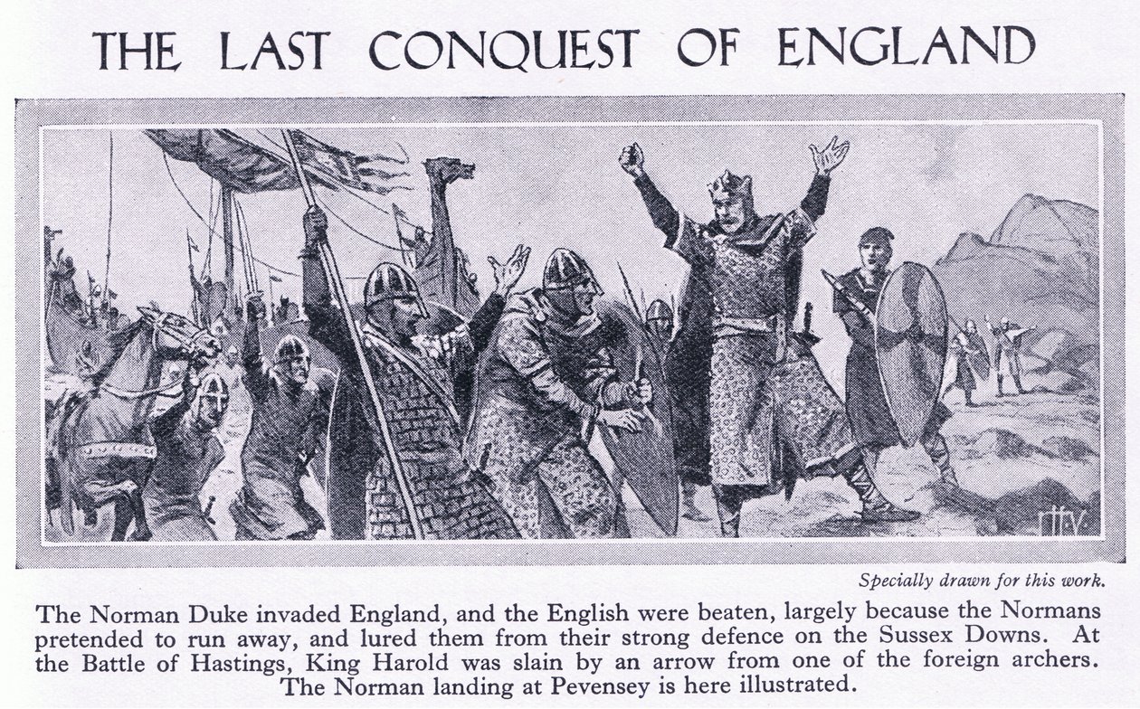 A última conquista da Inglaterra 1066 AD, c.1950 de John Harris Valda