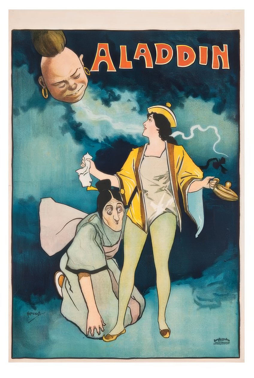 Aladdin - J. Hassall - Cartaz, 1893-1899 de John Hassall