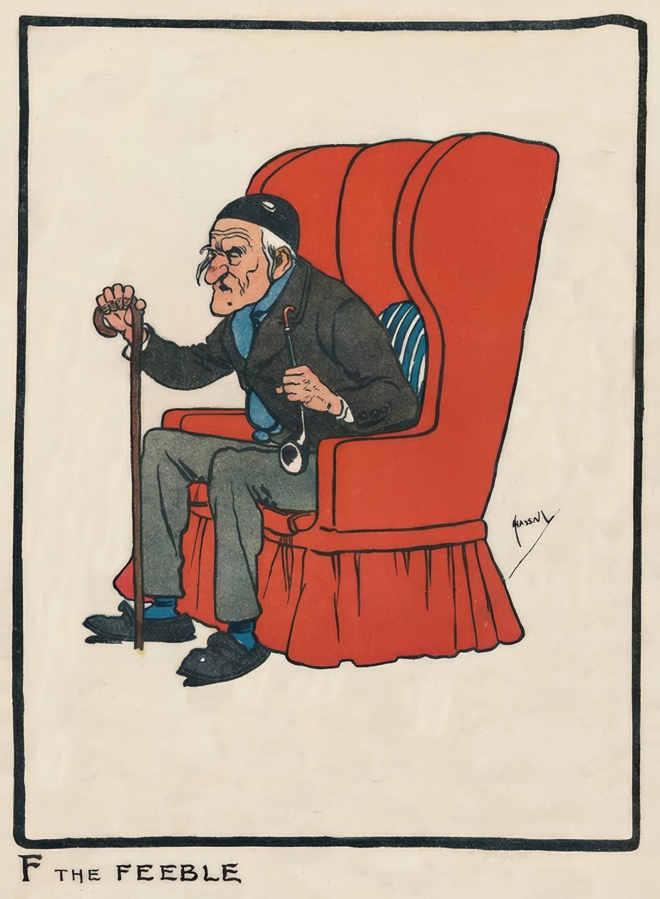 F the Feeble - J. Hassall - desenho, 1903 de John Hassall