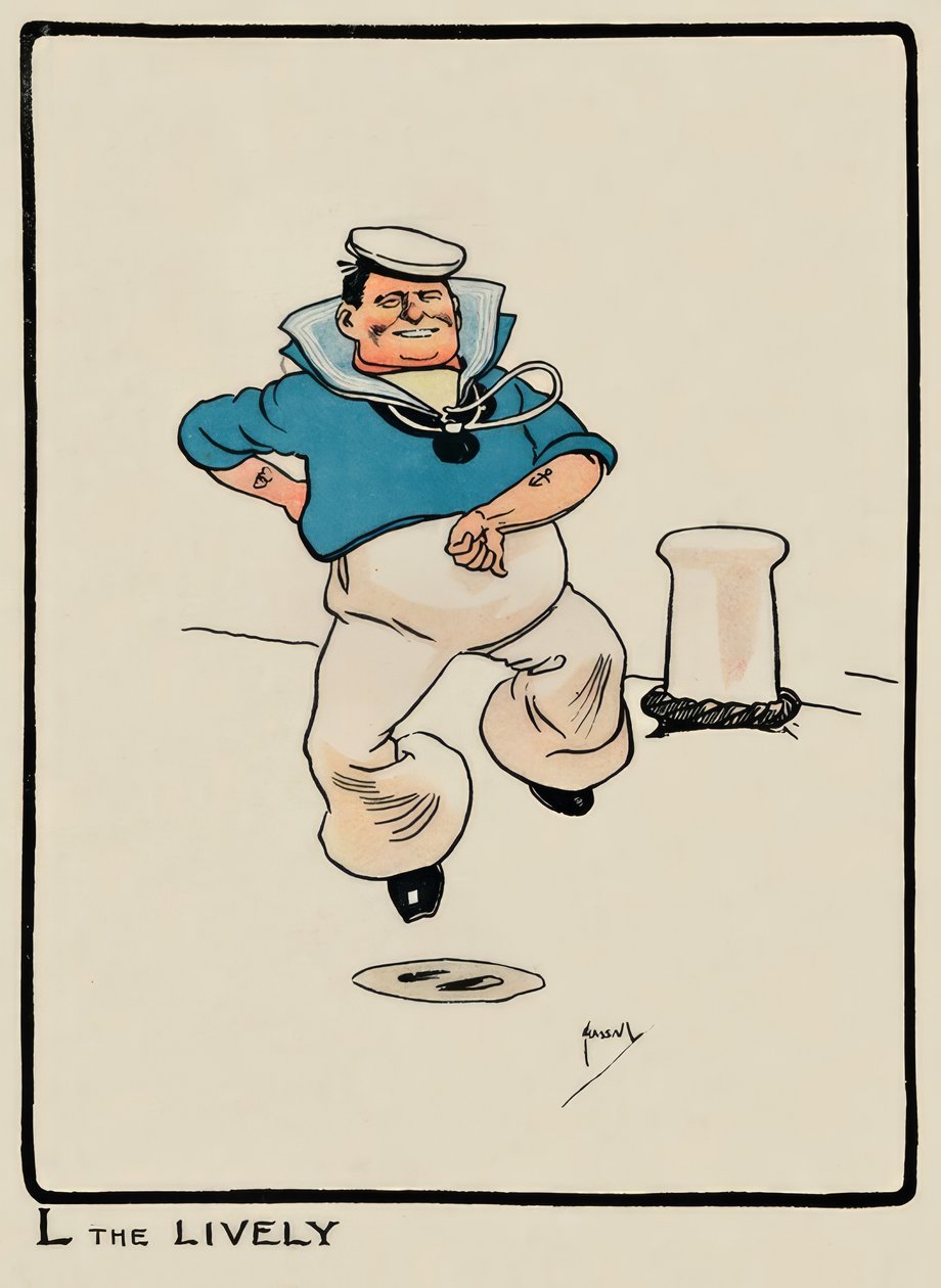 L Lively - J. Hassall - desenho, 1903 de John Hassall