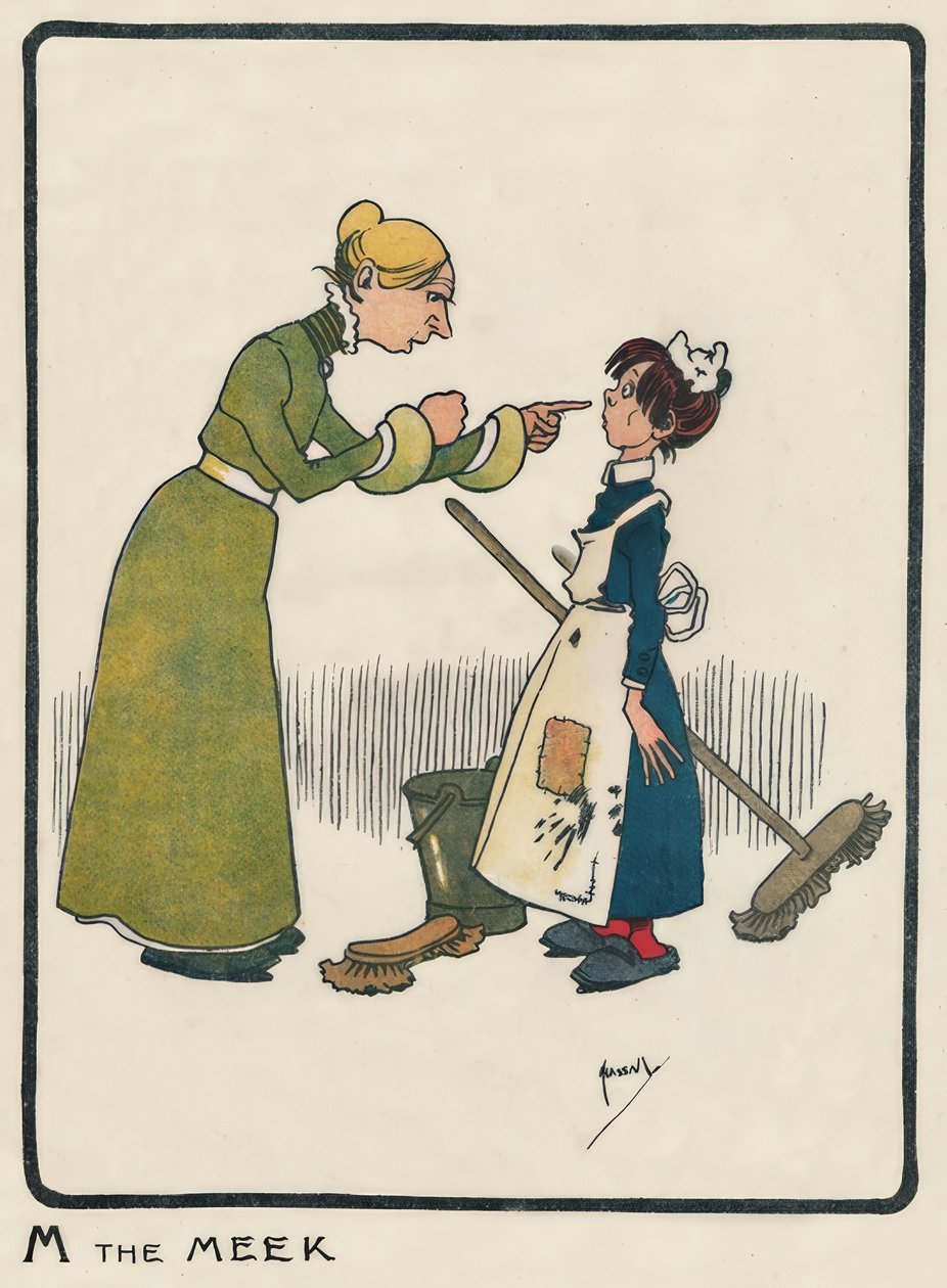 M the Meek - J. Hassall - desenho, 1903 de John Hassall