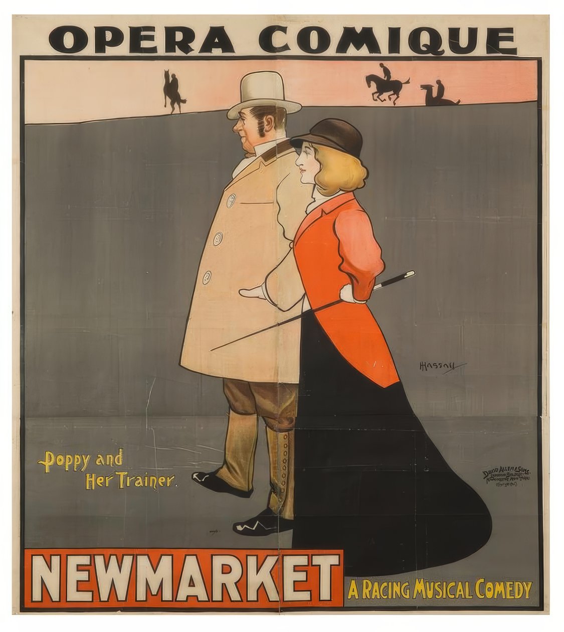 "Comique Opera. Poppy e seu treinador" - J. Hassall - Plakat, 1896 de John Hassall