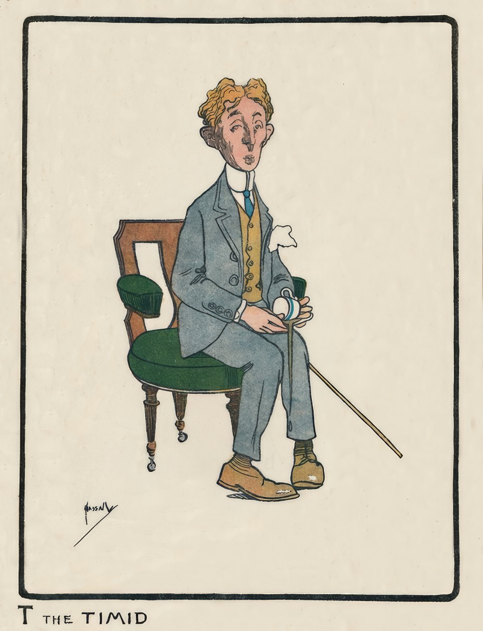 T the Timid - J. Hassall - desenho, 1903 de John Hassall