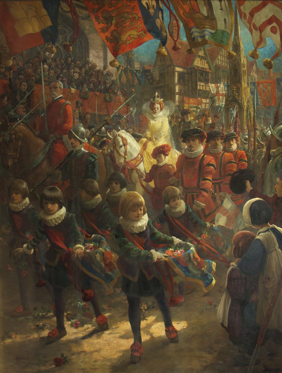 A entrada do estado da rainha Elizabeth em Bristol, 14 de agosto de 1574 de John Hassall