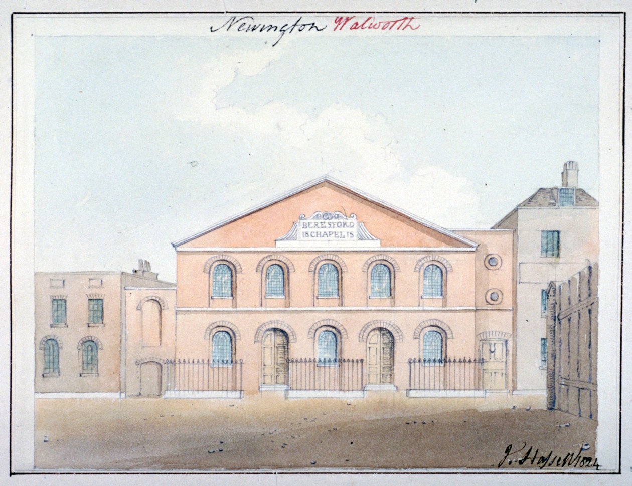 Capela Beresford, Beresford Street, Southwark, Londres, 1824 de John Hassell