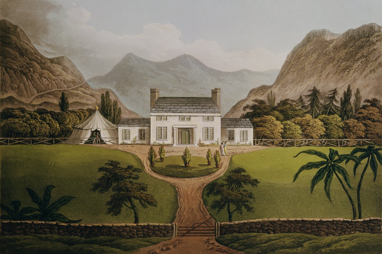 Casa do mal de Bonaparte em Santa Helena, 1821 de John Hassell