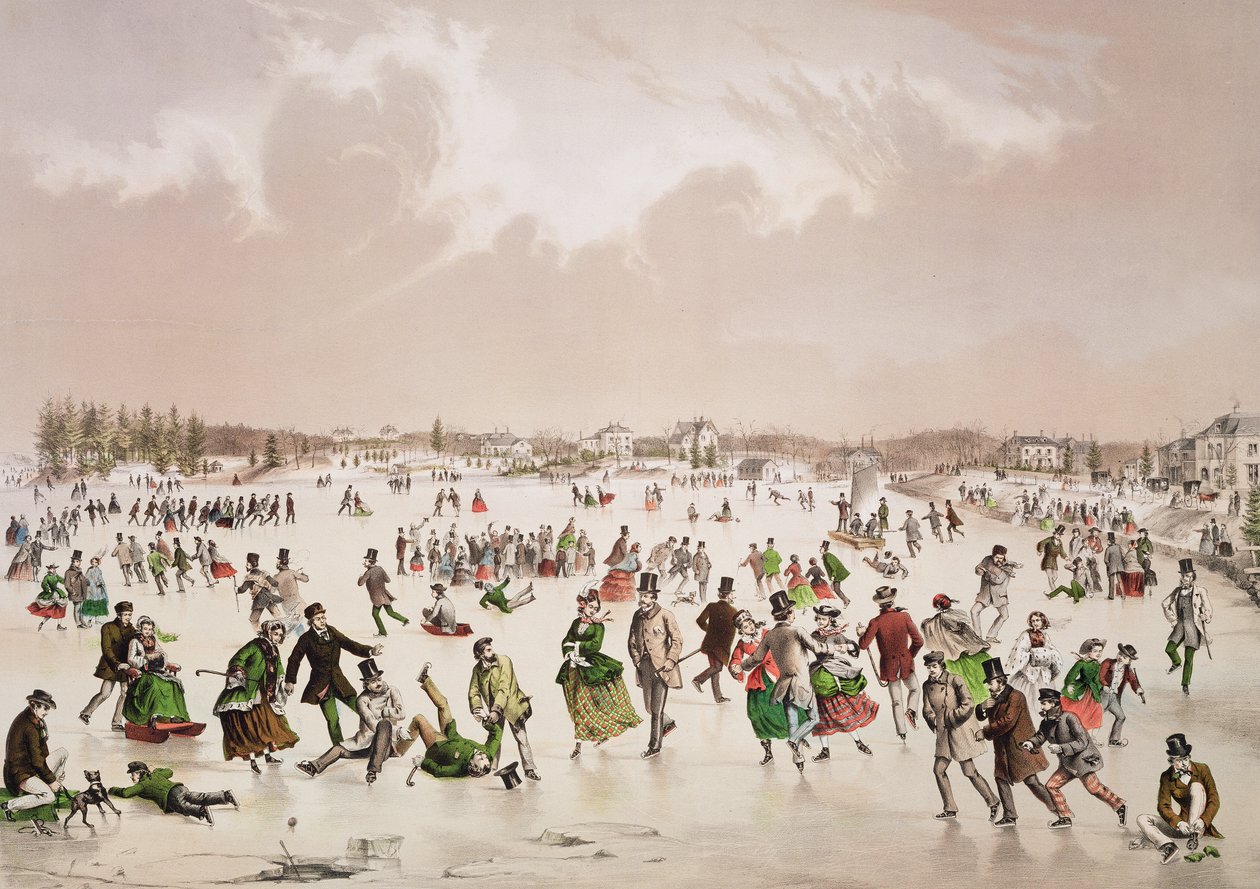 Jamaica Pond, West Roxbury, Mass., C.1859 (litografia a cores) de John Henry Bufford