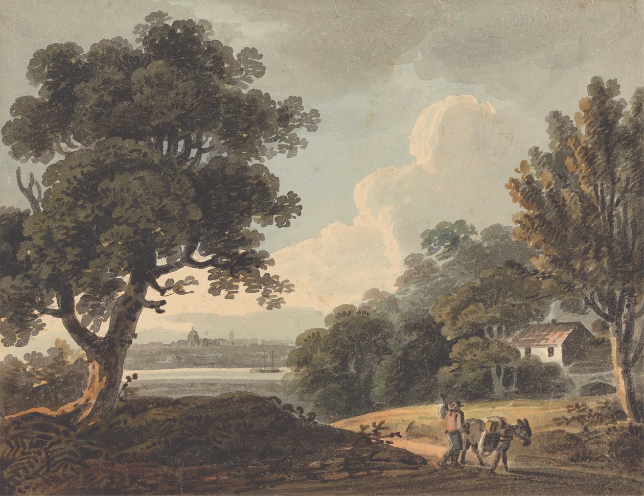 Paisagem com uma vista distante de Londres de John Henry Campbell